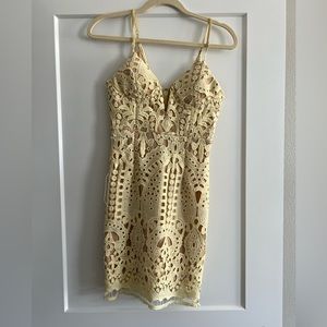 Luxxel Yellow Lace Dress